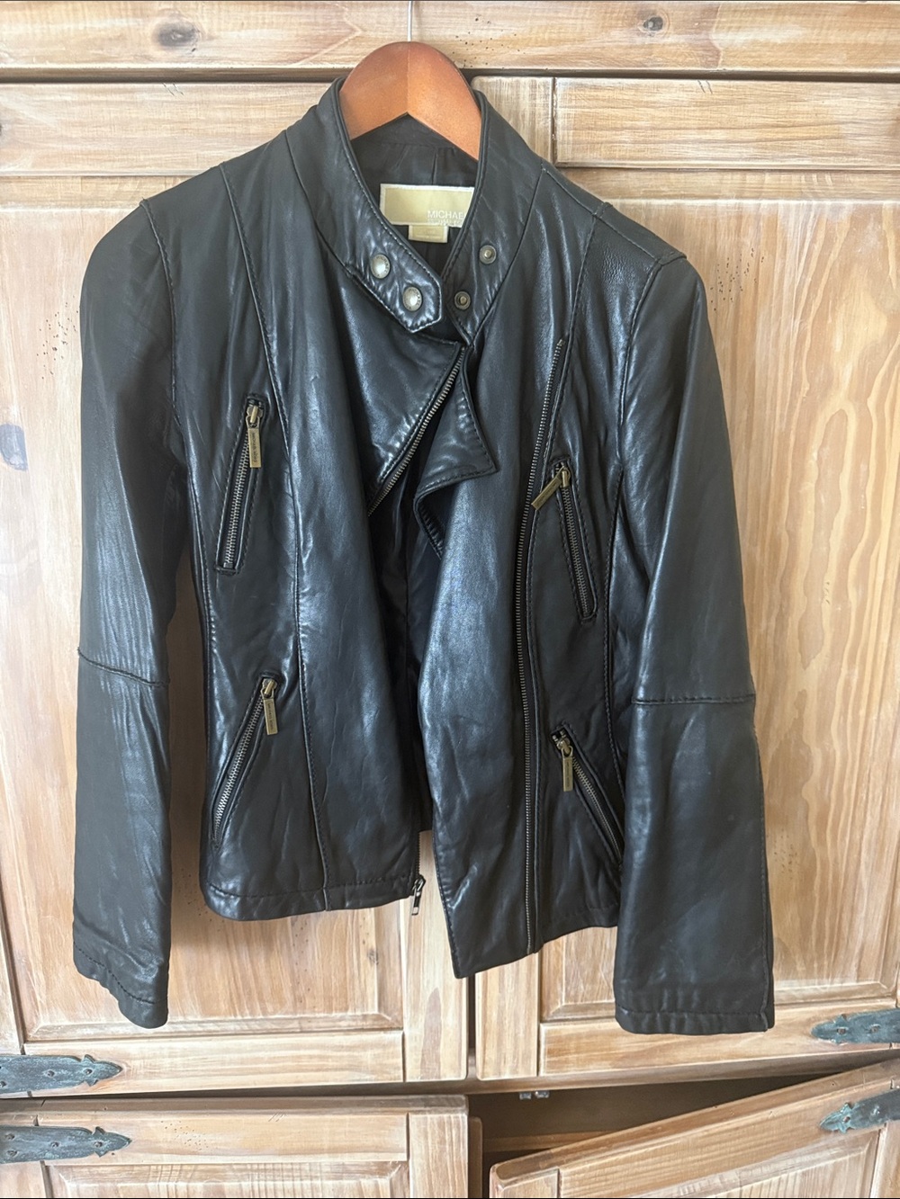 Michael Kors Genuine Leather Jacket Size XS